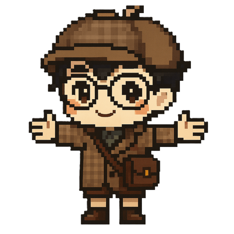 Chibi character welcoming visitors