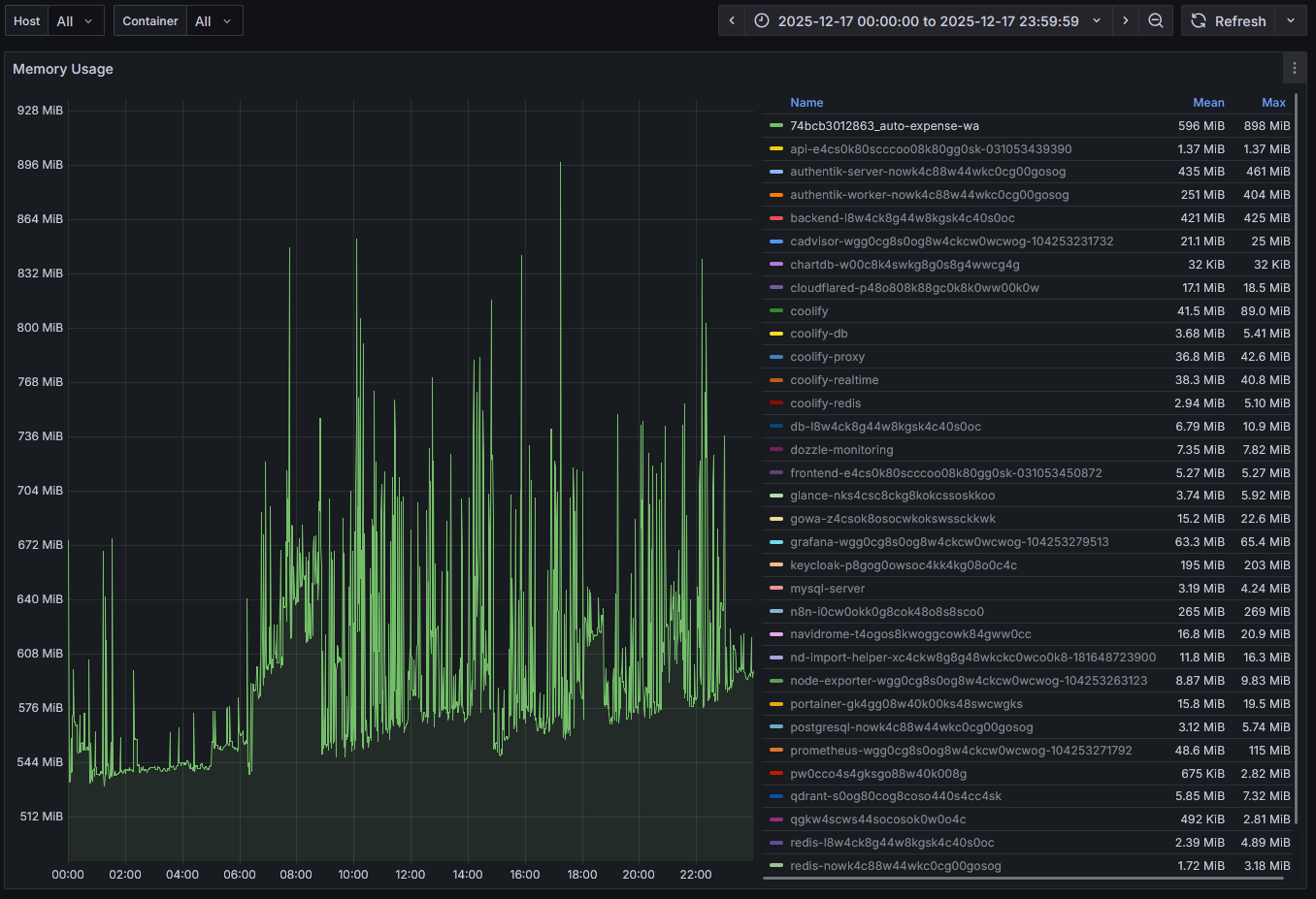 v1 memory usage graph